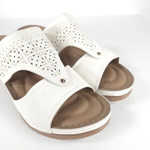 SHIBEVER‎ NWOT Low Comfortable Wedge Sandal Open Toe Slip On Size 42 US 11